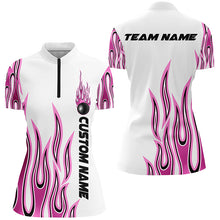 Load image into Gallery viewer, Personalized Flame Bowling Shirts For Women, Bowling Ball Custom Bowling Team Shirt IPHW4985