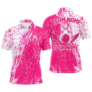 Personalized Bowling Shirts For Men And Women, Team Bowling Jerseys Bowling Pin |Pink IPHW4999