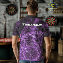 Load image into Gallery viewer, Custom Black And Purple Flame Grim Reaper Dart Team Men Polo Shirts, Halloween Otufit IPHW10039