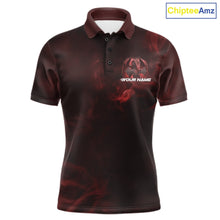 Load image into Gallery viewer, Custom Red Flame Celtic Cross Dragon Bowling Team Shirts, Faith Bowling Tournament Shirts IPHW10508