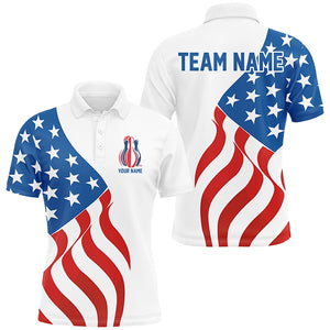 American Flag Bowling Pins Custom Bowling Team Shirts Men And Women, Patriotic Bowling Jerseys IPHW6610