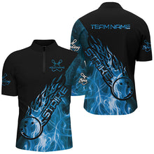 Load image into Gallery viewer, Custom Blue Flame Bowling Shirts For Men, Bowling Team Shirts Bowling Strike IPHW7155