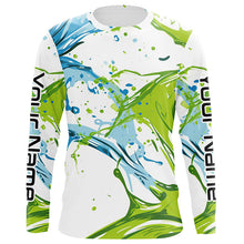Load image into Gallery viewer, Water Splashing Camo Uv Protection Long Sleeve Fishing Shirts, Custom Performance Fishing Shirts IPHW5786