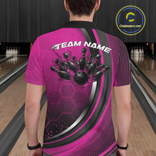 Load image into Gallery viewer, Custom Pink Flame Bowling Jerseys, Bowling Team Men Polo Shirt Bowlers Outfit IPHW11315