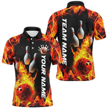 Load image into Gallery viewer, Custom Flame Bowling Shirts For Men, Bowling Team Shirt Bowlers Outfits IPHW7516