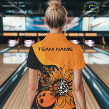 Load image into Gallery viewer, Custom Butterfly Sunflower Bowling Women Shirt, Sunflower Women Bowling Tournament Shirt IPHW10265