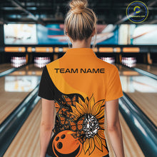 Load image into Gallery viewer, Custom Butterfly Sunflower Bowling Women Shirt, Sunflower Women Bowling Tournament Shirt IPHW10265