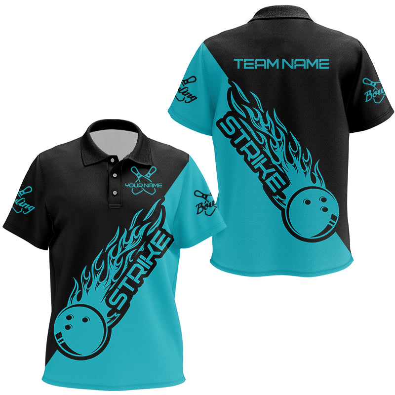 Custom Bowling Polo Shirts For Kid, Bowling Team Shirts Bowling Strike | Ball Blue IPHW4289