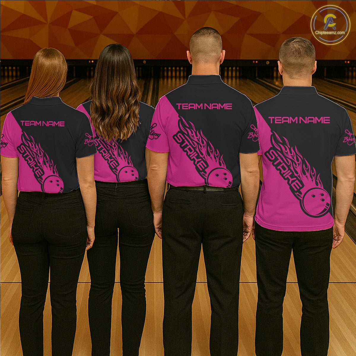 Custom Bowling Shirts For Women, Bowling Team Shirts Bowling Strike | Pink IPHW4290