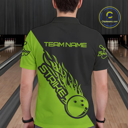 Custom Bowling Shirts For Men And Women, Bowling Team Shirts Bowling Strike | Green IPHW4291