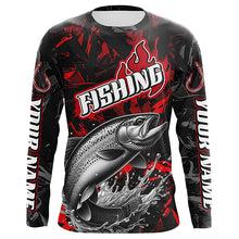 Load image into Gallery viewer, Rainbow Trout Fishing Custom Long Sleeve Shirts, Fly Fishing Trout Fishing Jerseys | Red Camo IPHW6659