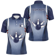 Load image into Gallery viewer, Navy Blue Custom Vintage Bowling Shirts For Men, Classic Bowling Team Shirt Bowler Outfits IPHW7538