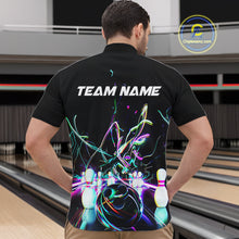 Load image into Gallery viewer, Neon Style Custom Bowling Shirts For Men, Glowing Electric Bowling Team Shirt Bowler Outfits IPHW8001