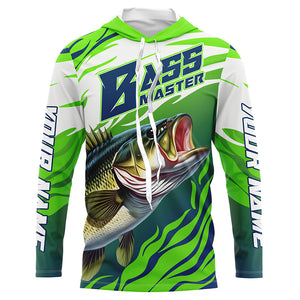Personalized Bass master Fishing jerseys, Largemouth Bass Long sleeve performance Fishing Shirts IPHW3356