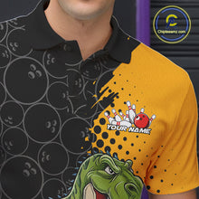 Load image into Gallery viewer, Custom Funny Dinosaur Bowling Polo Shirt For Men, Dinosaur Bowling Team Jerseys IPHW9928