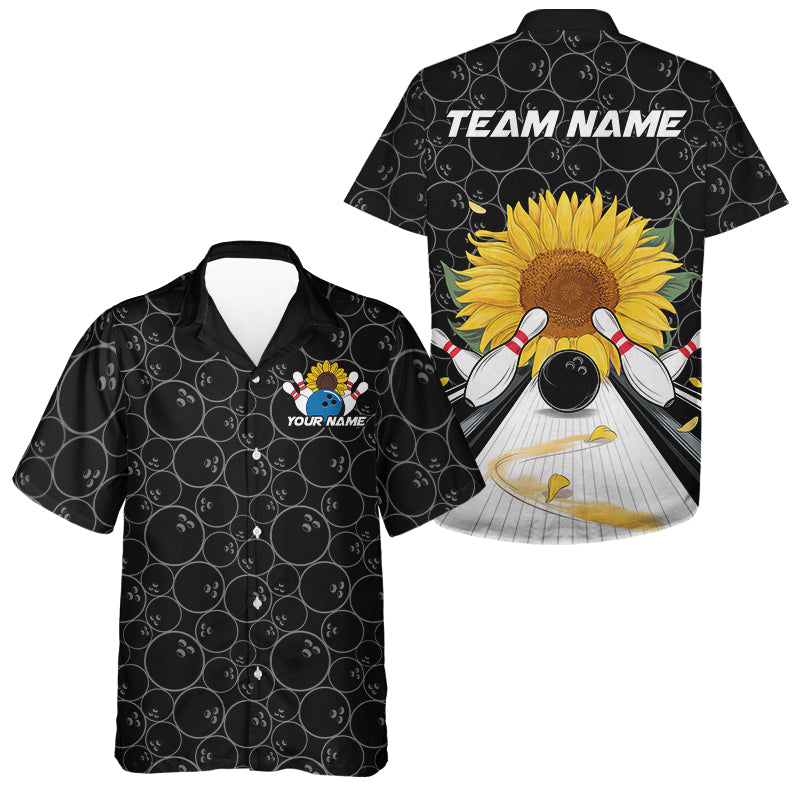 Custom Sunflower Bowling Hawaiian Shirts For Men And Women, Sunflower Bowling Team Jerseys IPHW8436