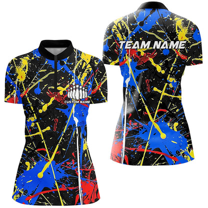 Personalized Colorful Bowling Shirts For Women, Custom Name Bowling Team Jerseys IPHW6182