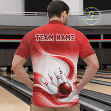 Load image into Gallery viewer, Custom Bowling Tournament Quarter-Zip Shirts For Men, Bowling League Team Shirt | Red IPHW11372
