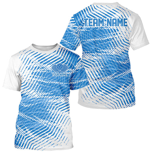 White And Blue Custom Pickleball T-Shirts For Men, Pickleball Team Shirt Pickleball Clothing IPHW7785