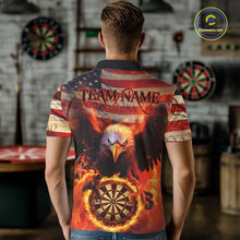 Load image into Gallery viewer, Custom Patriotic Eagle We The People Flame Darts Shirt For Men, Vintage US Flag Dart Shirt IPHW10600