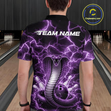 Load image into Gallery viewer, Custom Purple Thunder Lightning Cobra Snake Bowling Team Men Polo Shirt, Bowling Jersey IPHW11093