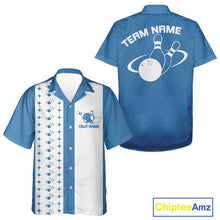 Load image into Gallery viewer, Custom Vintage Bowling Hawaiian Shirt For Men And Women, Bowling Team Button Up Shirt IPHW10064