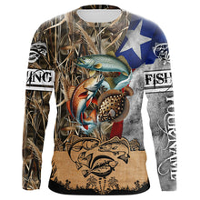 Load image into Gallery viewer, Texas Slam Camo Fishing TX Flag Custom Name Sun Protection Fishing Shirts Personalized Fishing gifts NQS337