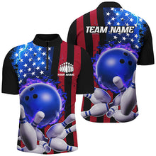 Load image into Gallery viewer, American Flag Thunder Lightning Flame Bowling Ball Custom Men And Women Bowling Team Shirts IPHW6718