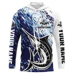 Marlin Fishing Custom Long Sleeve Performance Fishing Shirts, Marlin Saltwater Fishing Jerseys IPHW5812