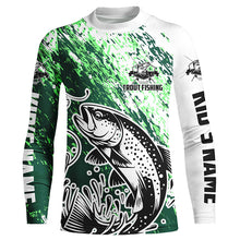 Load image into Gallery viewer, Custom Trout Fishing Jerseys, Trout Tournament Long Sleeve Fishing Shirts For Men And Women | Green IPHW5816