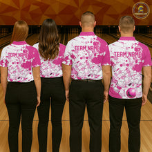Load image into Gallery viewer, Custom Pink Bowling Polo Shirts For Men, Bowling Team Shirts Bowling Jerseys With Name IPHW7052