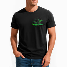 Load image into Gallery viewer, Custom Black And Green Flame Strike Bowling T-Shirts For Men, Unique Design IPHW9057
