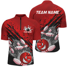 Load image into Gallery viewer, Black And Red Custom Funny Bowling Shirt For Men, Bowling Team Uniform Bowlers Outfits IPHW7622