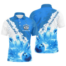 Load image into Gallery viewer, Blue Flame Strike Bowling Custom Team Shirts For Men And Women, Bowler Outfit Bowling Team Jersey IPHW6255