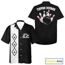Load image into Gallery viewer, Custom Classic Vintage Argyle Bowling Men And Women Button Up, Retro Bowling Team Shirt IPHW10068