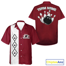 Load image into Gallery viewer, Custom Classic Vintage Argyle Bowling Men And Women Button Up, Retro Bowling Team Shirt IPHW10068