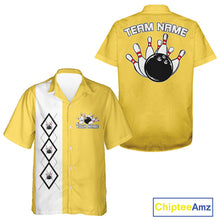 Load image into Gallery viewer, Custom Classic Vintage Argyle Bowling Men And Women Button Up, Retro Bowling Team Shirt IPHW10068