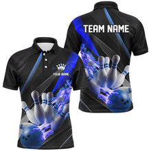 Load image into Gallery viewer, Personalized Blue Flame Bowling Shirts For Men, Bowling Tournament Shirts Bowlers Outfits IPHW6739
