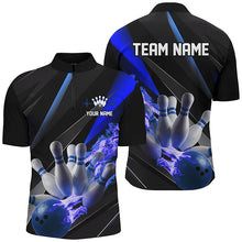 Load image into Gallery viewer, Personalized Blue Flame Bowling Shirts For Men, Bowling Tournament Shirts Bowlers Outfits IPHW6739