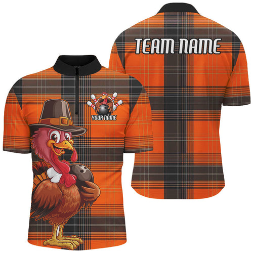 Custom Funny Turkey Bowling Shirts For Men, Thanksgiving Bowling Team Shirt Bowler Outfits IPHW7638