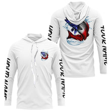 Load image into Gallery viewer, Personalized American Flag Redfish Fishing Shirts, Patriotic Redfish Long Sleeve Fishing Shirts IPHW6272