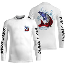 Load image into Gallery viewer, Personalized American Flag Northern Pike Fishing Shirts, Patriotic Pike Long Sleeve Fishing Shirts IPHW6275