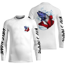 Load image into Gallery viewer, Personalized American Flag Speckled Trout Fishing Shirts, Patriotic Trout Long Sleeve Fishing Shirts IPHW6276