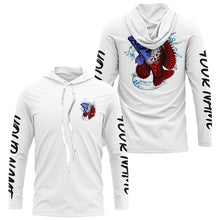 Load image into Gallery viewer, Personalized American Flag Crappie Fishing Shirts, Patriotic Crappie Long Sleeve Fishing Shirts IPHW6277