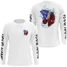 Load image into Gallery viewer, Personalized American Flag Crappie Fishing Shirts, Patriotic Crappie Long Sleeve Fishing Shirts IPHW6277