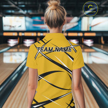 Load image into Gallery viewer, Custom Yellow Bowling Jerseys, Bowling Team Tournament Quarter-Zip Shirts For Women IPHW11412