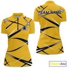 Load image into Gallery viewer, Custom Yellow Bowling Jerseys, Bowling Team Tournament Quarter-Zip Shirts For Women IPHW11412
