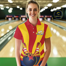 Load image into Gallery viewer, Custom Arizona State Flag Bowling Team Polo Shirts For Women, Bowling League Shirt IPHW9266