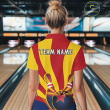 Load image into Gallery viewer, Custom Arizona State Flag Bowling Team Polo Shirts For Women, Bowling League Shirt IPHW9266