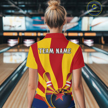 Load image into Gallery viewer, Custom Arizona State Flag Bowling Team Quarter-Zip Shirts For Women, Bowling League Shirt IPHW9266